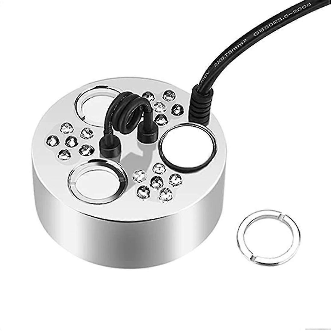 Three-head Metal Mist Maker, With 18 Led Light Mist Fogger Machine 1500ml/h For Halloween, Pond, Gar