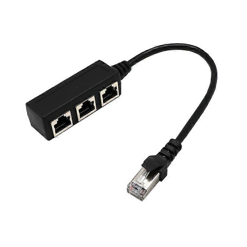 RJ45-Ethernet-Splitter Stabiler verschleißfester PVC-1- bis 3-Wege-LAN-Ethernet-Kabelstecker für Computer