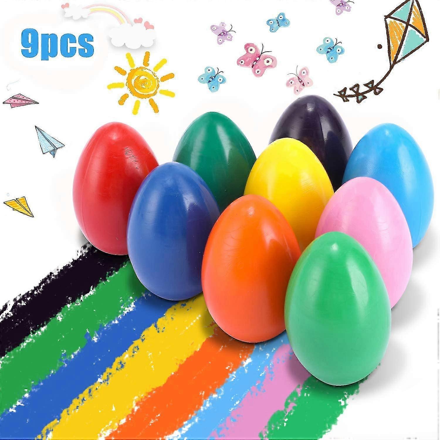 Crayons For Toddlers, Crayola Crayons, Palm Grip Crayons Set 9 Colors Non Toxic Crayons Washable Paint Egg Crayon Toys