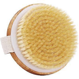 Dry Brushing Body Brush - Natural Bristle Body Exfoliator Scrub Skin