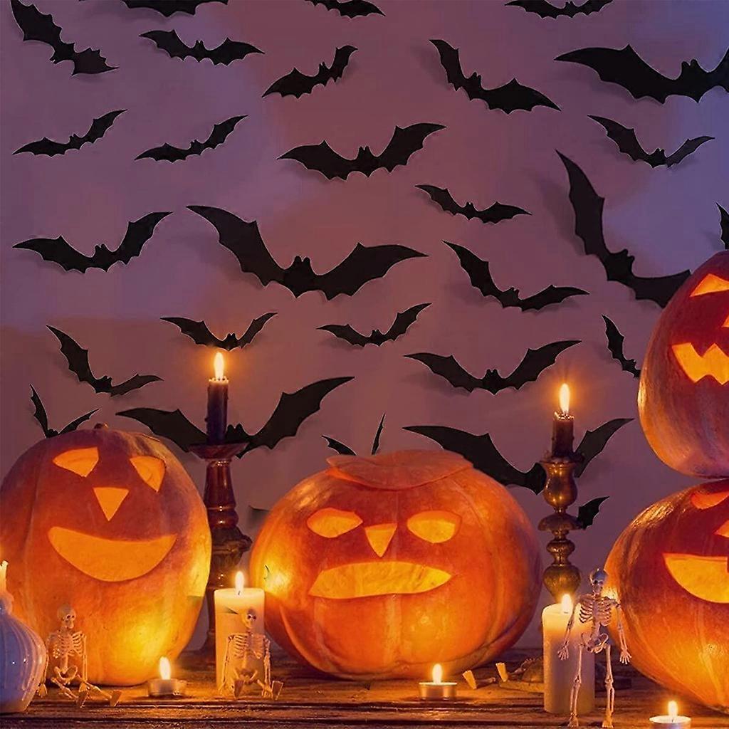 Bats Wall Decor,56Pcs 3D Halloween Decoration
