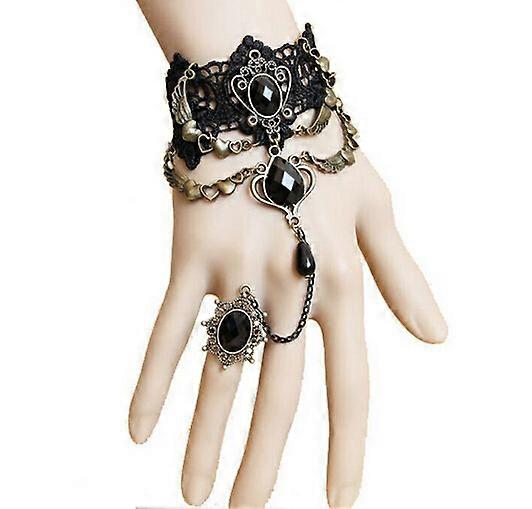 Victorian Black Lace Vampire Strap Bracelet