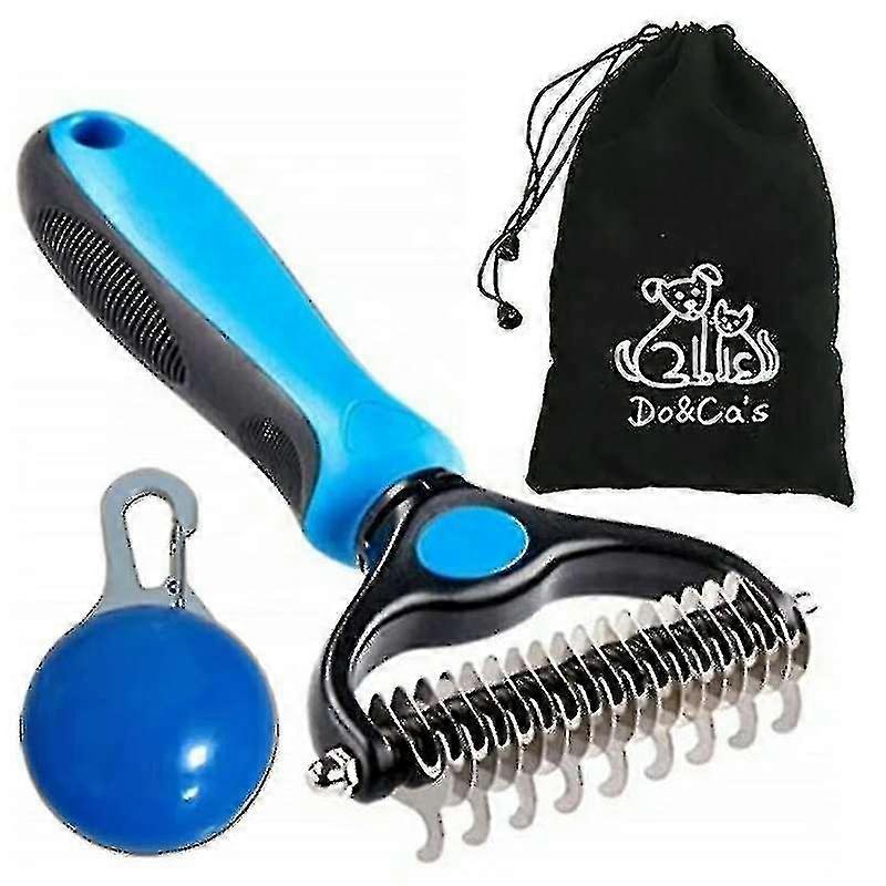 Pet Deshedding Brush Double-sided Undercoat Rake