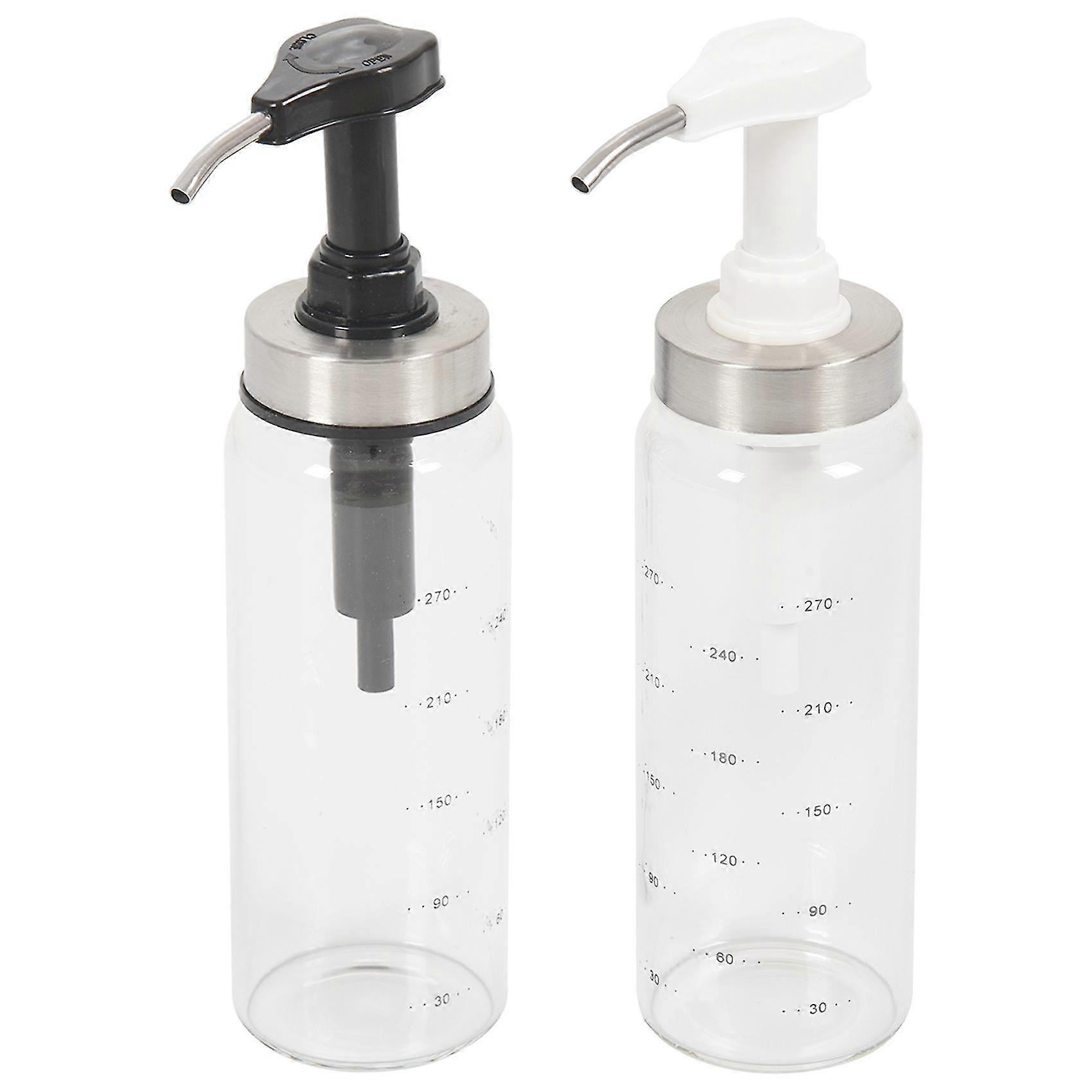 Sauce Squeeze Bottles For Kitchen&bbq,2 Pack Olive Oil Dispenser Glass Bottles,for Ketchup/salad//h