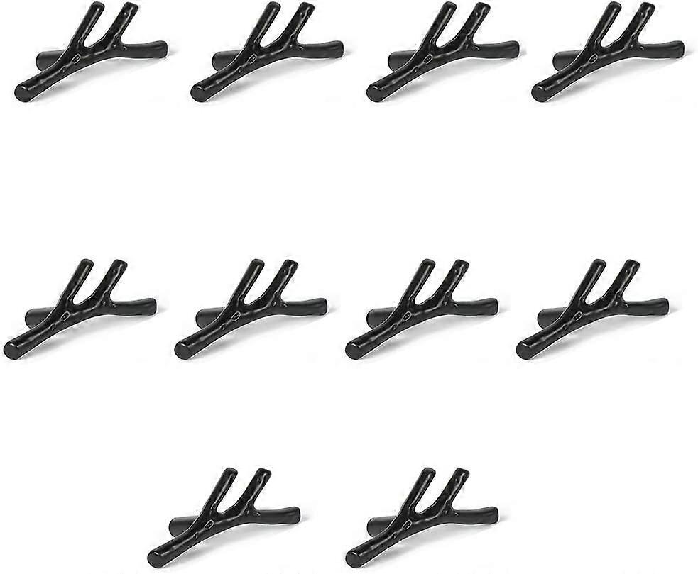 10pcs Vintage Zinc Alloy Door Knobs Branch Shape(Black)