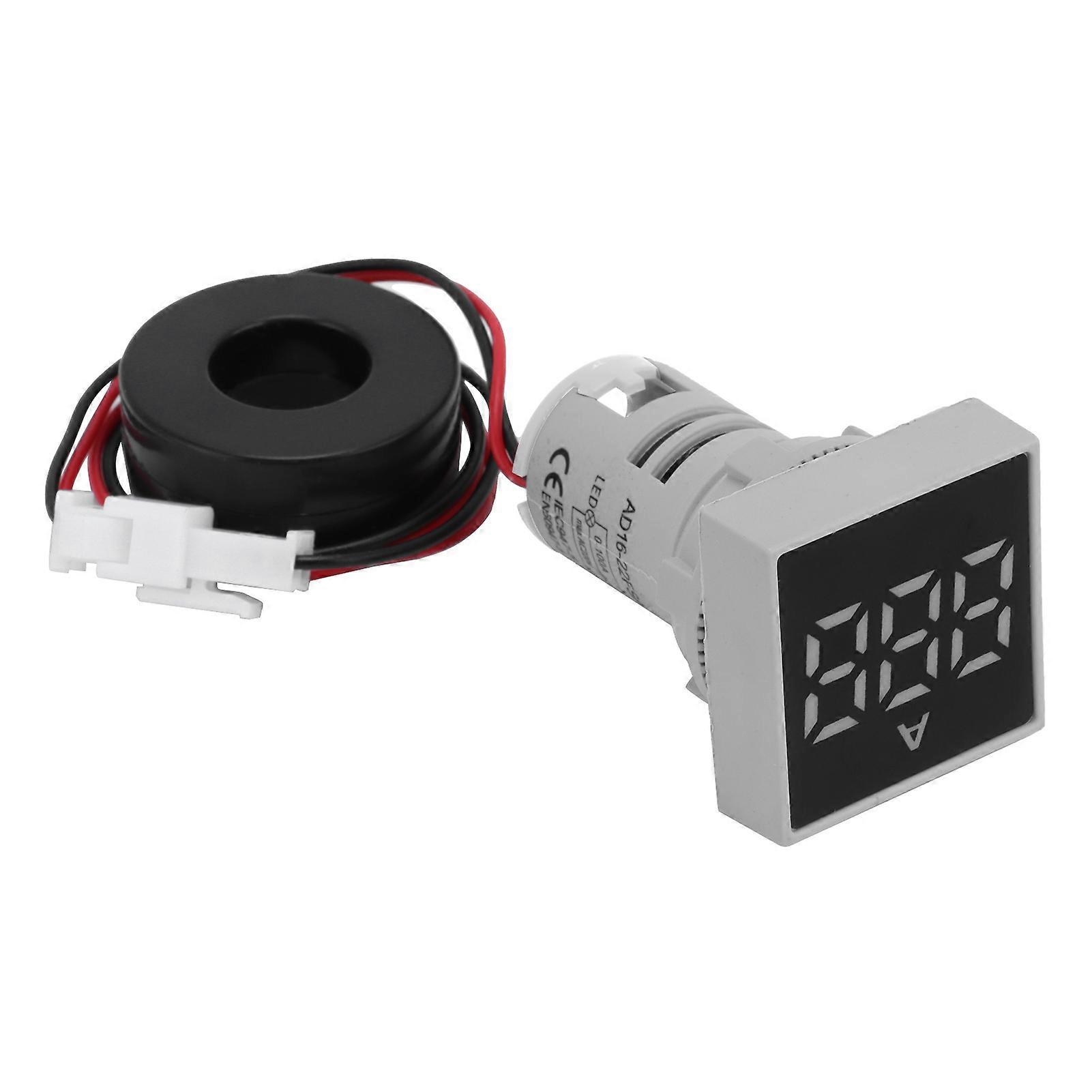Digital strömmätare Matt Panel Amperemeter Signalindikatorlampa AC 220V AD16?22FSAWhite