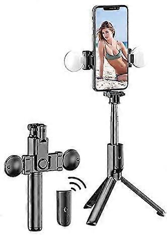 selfie stick with refill light, extendable selfie stick wireless remote control and tripod