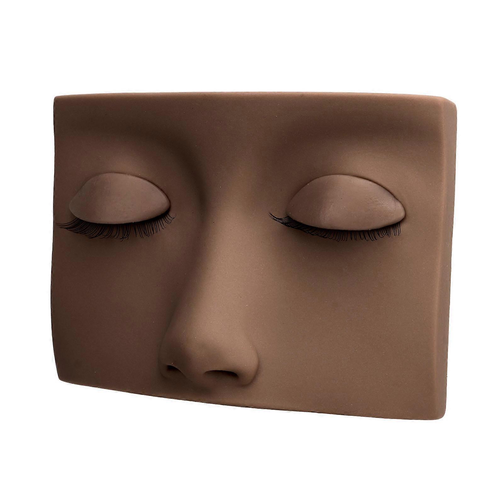 Lash Mannequin Head Removable Silicone Replacement Eyelash Mannequin Head for Training Dark Brown