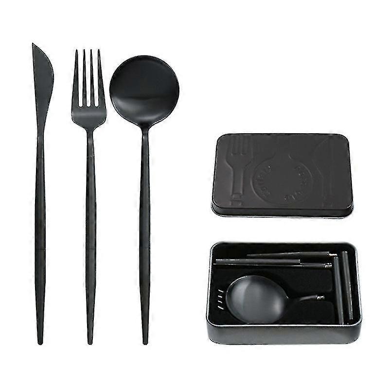 3 Pcs/set Reusable Travel Cutlery Set Stainless Steel Flatware Spoon Fork Knife