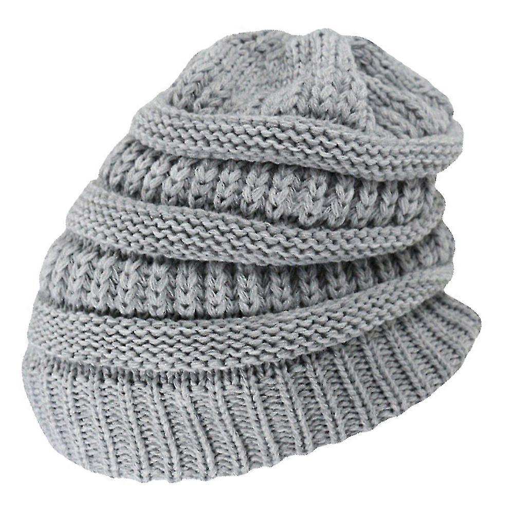 Udendørs efterårs- og vinterstribet pulloverhat Par varm uldstrikket hat