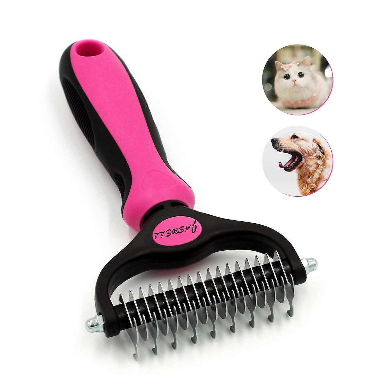 Pet Grooming Tool Dematting Comb For Dogs & Cats 4 Sided Undercoat Rake For Easy Maths Tangles Removing