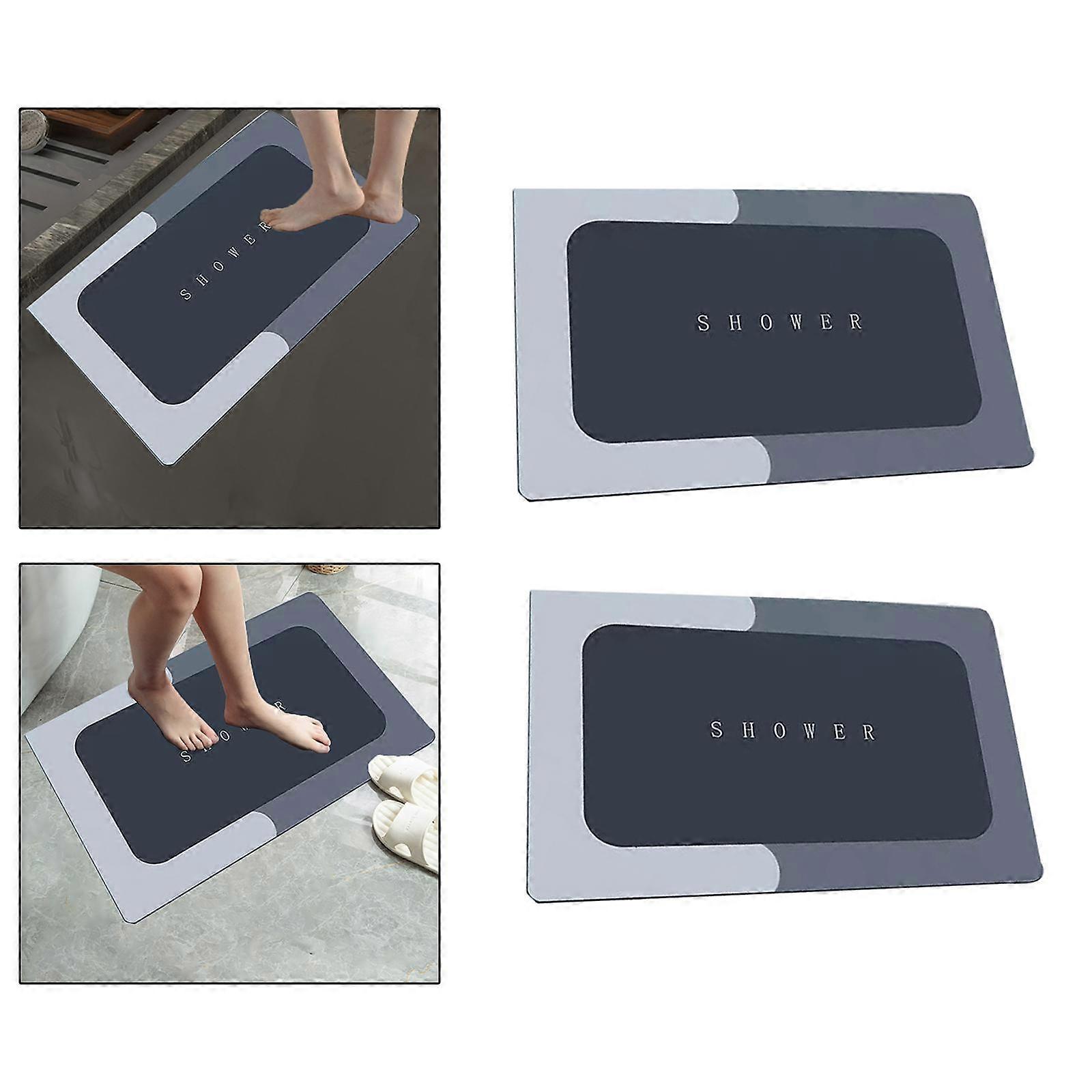 2pcs 40x60cm Non  Bath Mat Quick Drying Bath Rugs Thick