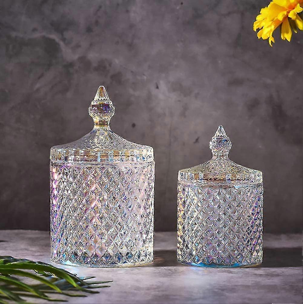 Crystal Glass Candy Jar Dishes With Lid Apothecary Jar Wedding Candy Buffet Jar - JA