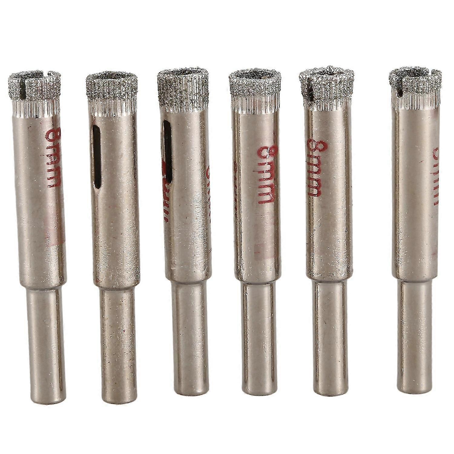 6 Pcs 8mm Diamond Core Drill Bits Ceramic Tile Glass Hole Saw