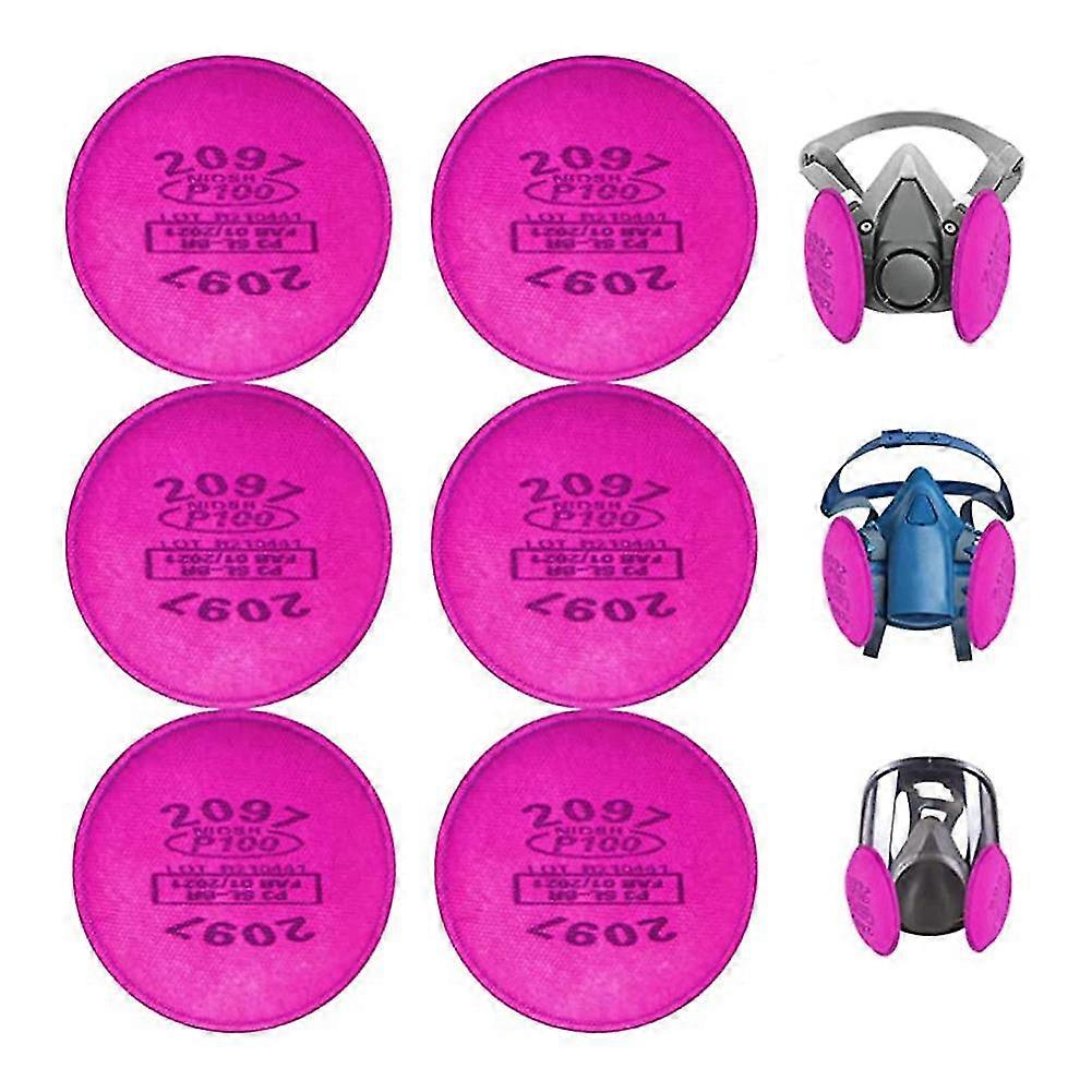 6pcs For Respirator, Particulate Filter For 6200, 6800, 7502, 6000, 7503 Respirator For Epoxy Resin