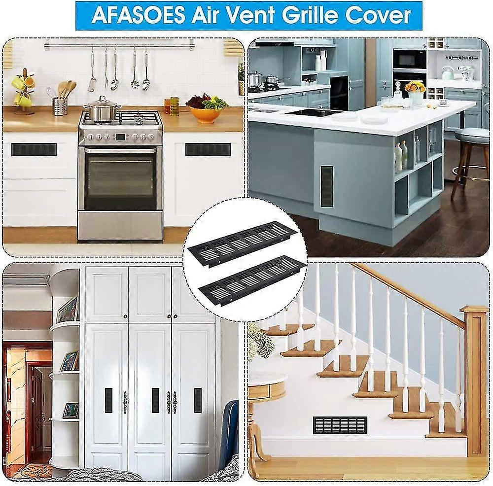 Air Vent Grille Cover, Aluminum Alloy Vent Cover Black Ventilation ...