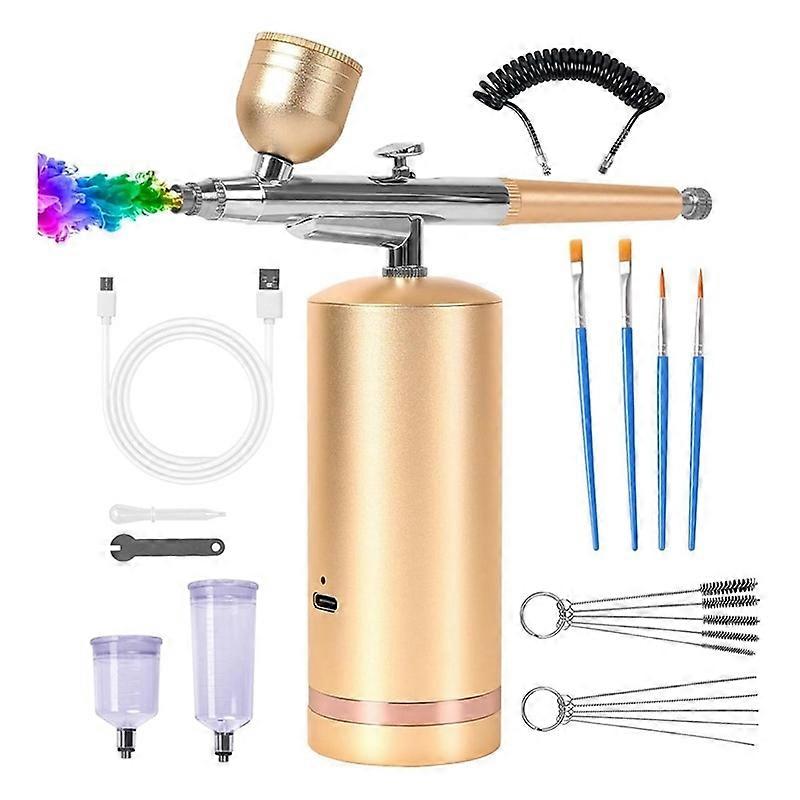 Airbrush Kit With Compressor - 48PSI Rechargeable Cordless Non-Clogging Easy Install