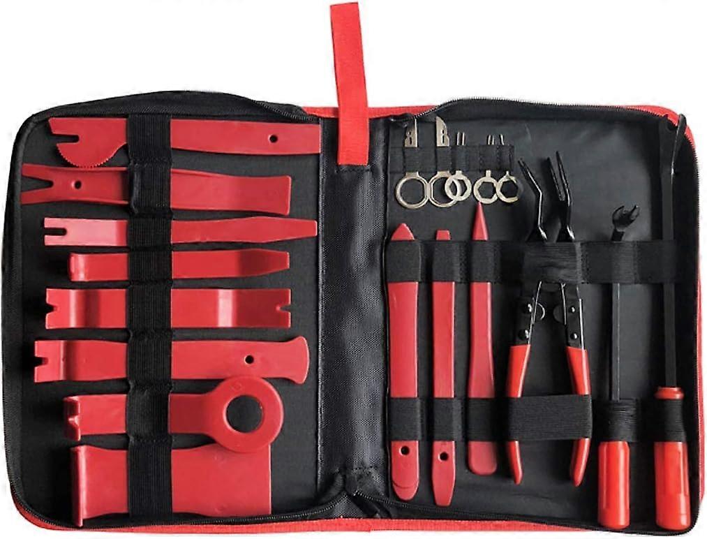 19 Pieces Trim Tools, Heavy Duty Auto Removal Tool with Clip Remover - for Car Panel Door Radio Dash Installer Pry Tool