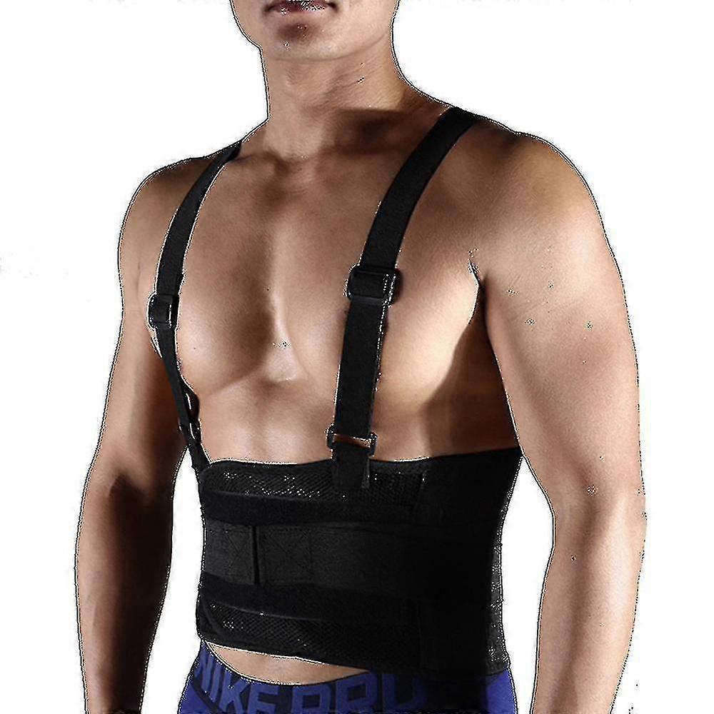Heavy Lifting Safety Back Brace With Removable Suspender Straps