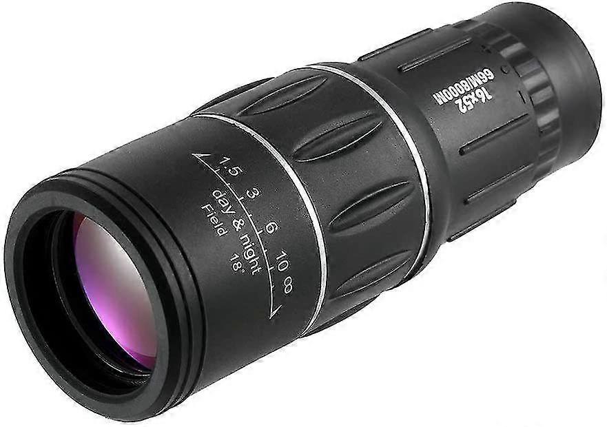 YYH-16x52 Waterproof and Anti-Fog Portable Monocular, Monocular Telescope with Smartphone AdapterBlack