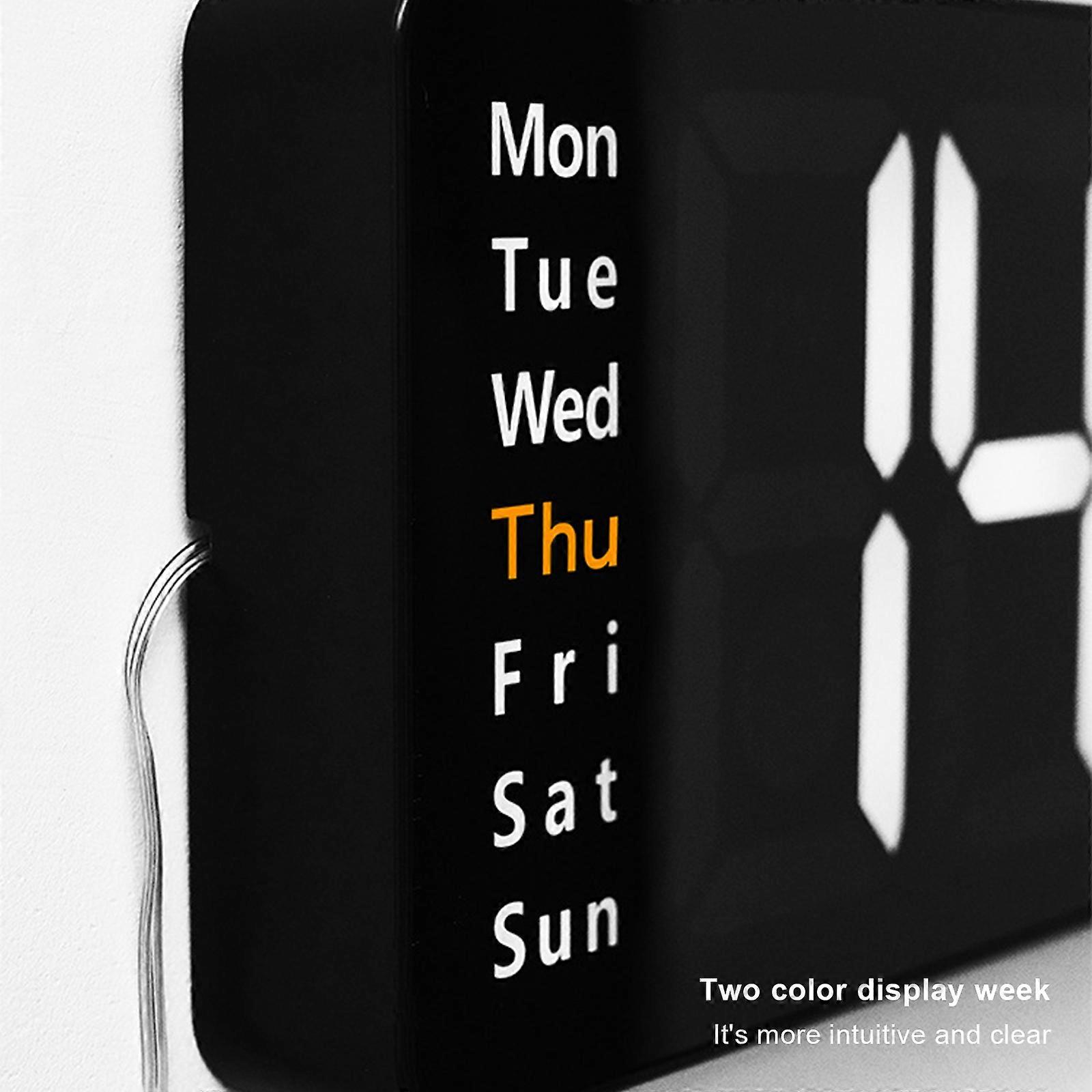 LED Display Remote Control Wall Clock Large Screen Digital Clock for Living Room