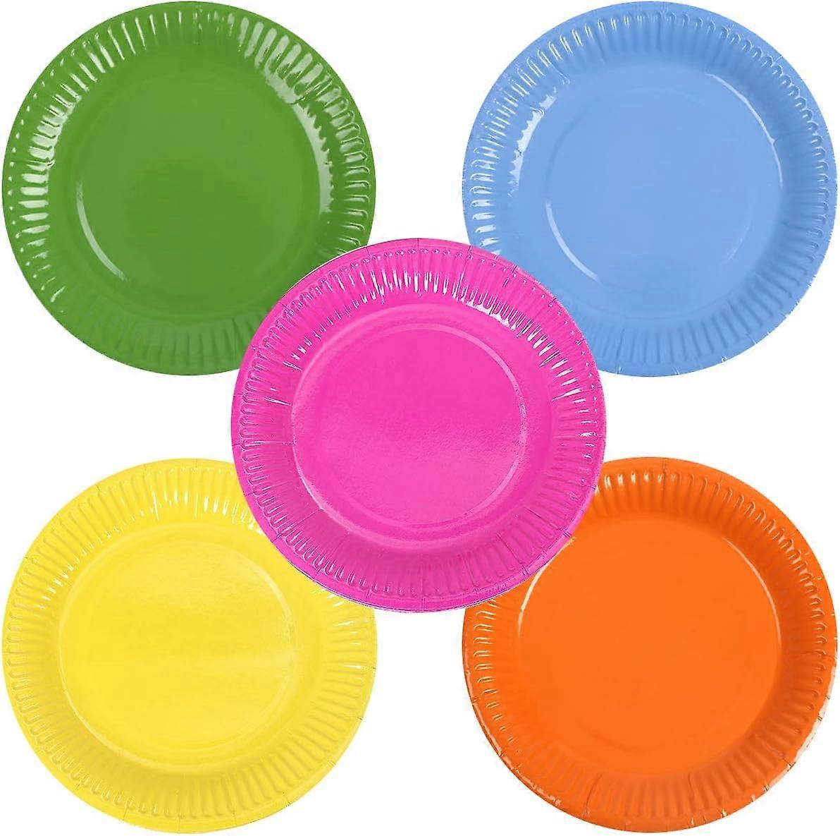 30 PCS Bunte Party Papier Platten 6 Zoll Einweg Picknick Platten