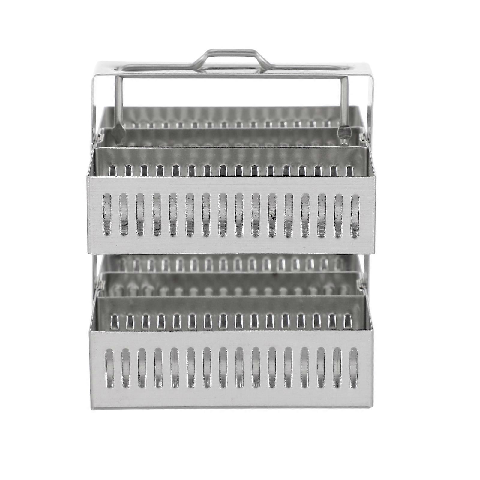Glass Slides Rack Stainless Staining Rack 30 Positions Microscope Slides Holder