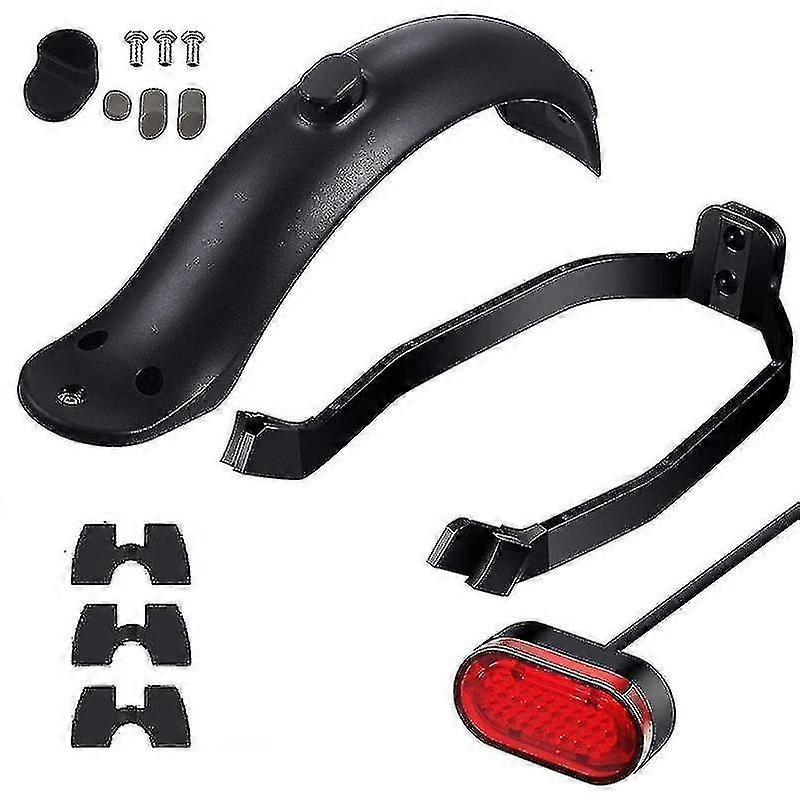 Rear Mudguard and Bracket Accessory with Taillight for Xiaomi M365/M365 Pro Scooter with Screws and Screw Caps-xdd