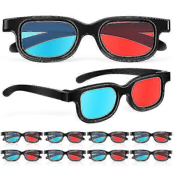 10 Pcs Viewing Glasses Red-blue Lens 3d Glasses Compatible With Ordinary Computer Monitors Tvs Theater Screens