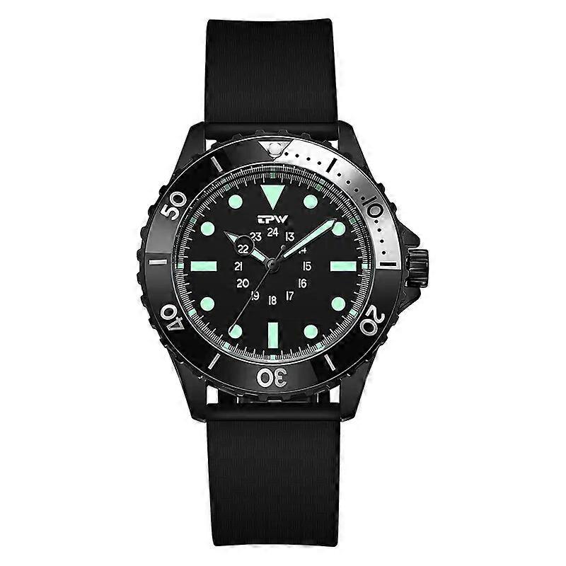 Diver Style Field Watch 40mm Case 24 Hours Dial Rotating Bezel Fabric Strap