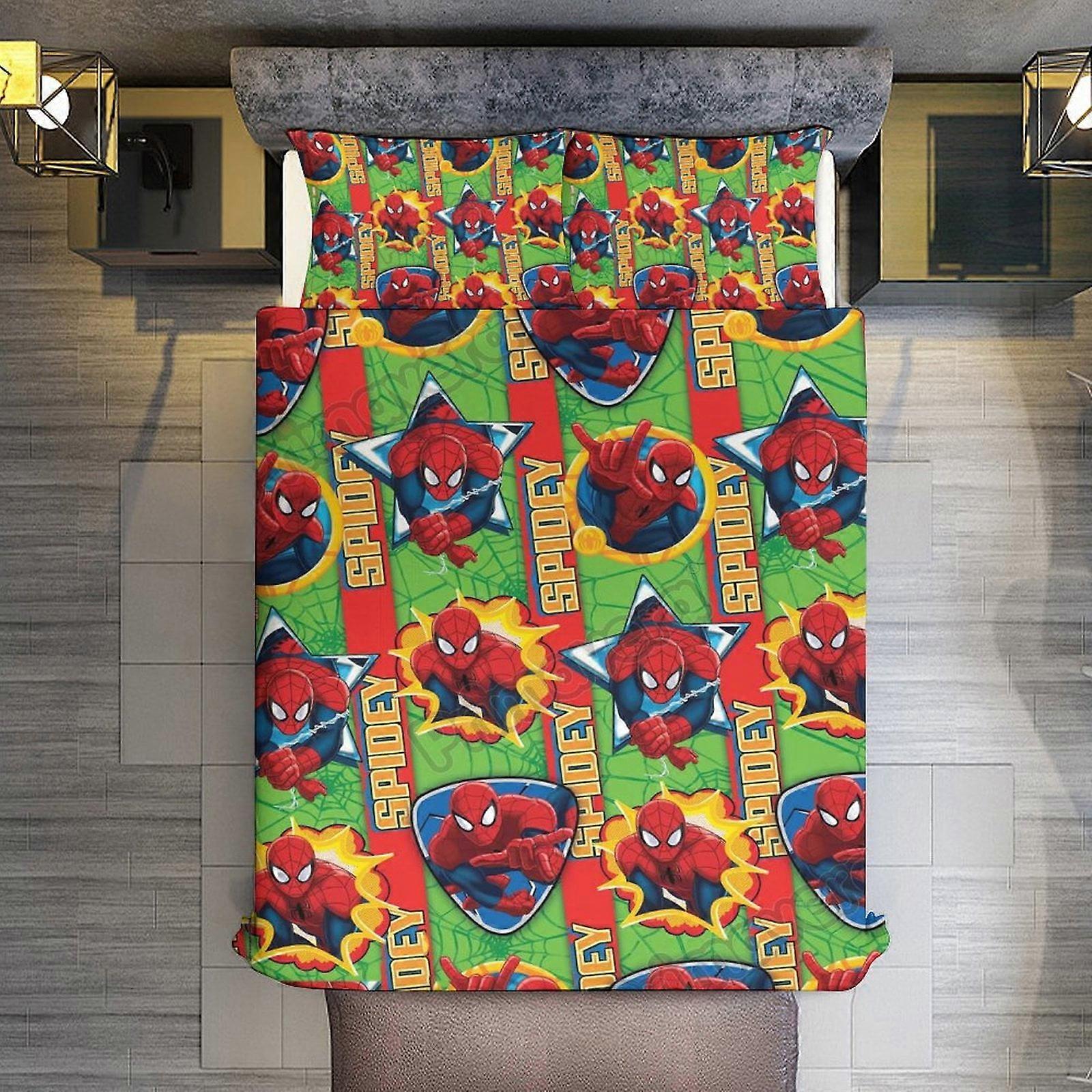Bedding set WY137 Spider-Man 3 Pieces Duvet Cover Set Full Size Super Soft Fade Resistant Microfiber 1 Cover with Zipper and 2 Pillowcases ZA137