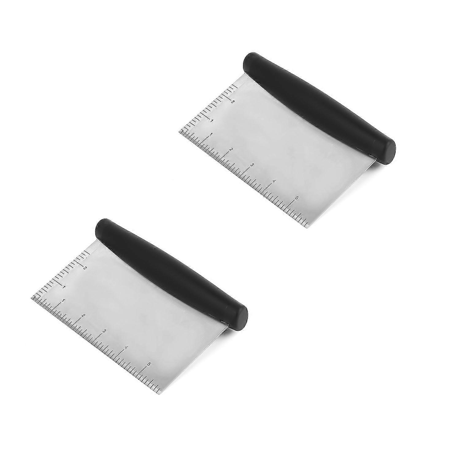 2 PCS)Stainless Steel Scraper and Chopper, Silver/Black