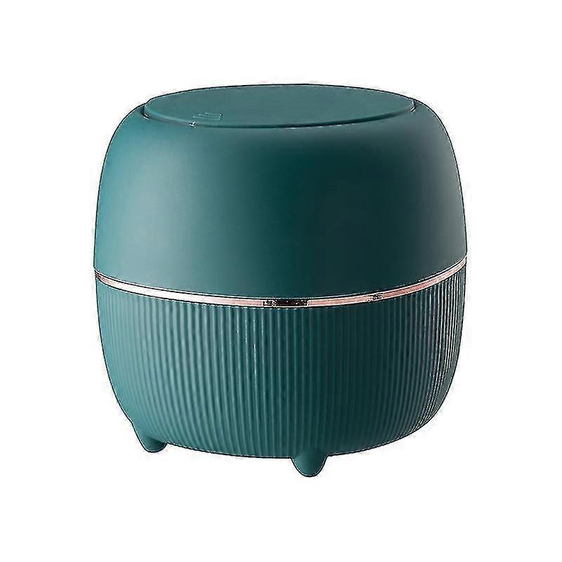 Trash Can Desk Bin With Press, Mini Desktop Bin With Lid Round Press Type With Removable Inner Plastic Small Trash Can 1pcs