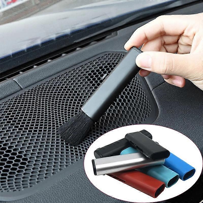 1 Pcs Car Retractable Cleaning Brush Air Conditioner Computer Cleaning Brush Telescopic Keyboard Plastic Handle Wool Small Brush
