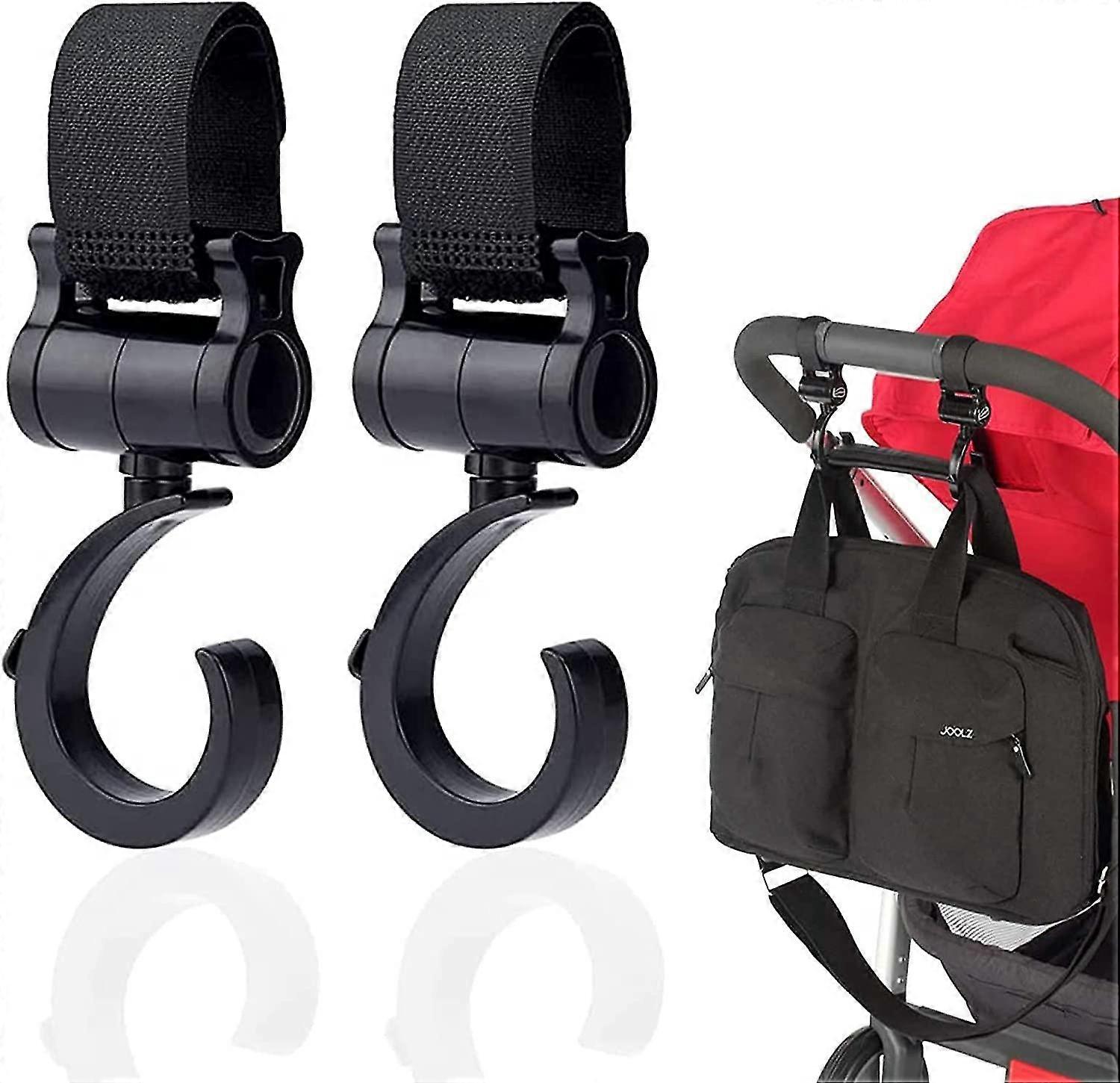 2 Pieces Stroller Rotating Hooks, Stroller Hooks Clips, Universal Stroller Clip