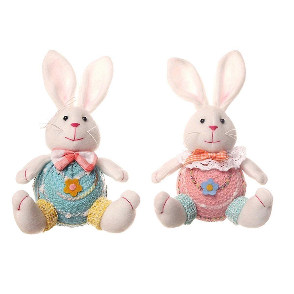 2 عبوة من أرنب جنوم عيد الفصح ، زينة عيد الفصح ، دمية أفخم مجهولة الهوية المصنوعة يدويا ، زخارف التماثيل الأرنب