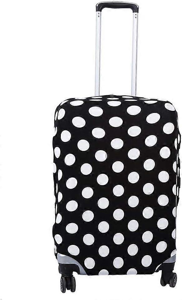 Luggage Protector - 3 Sizes and 3 Patterns Elastic Dust Cover for Travel Suitcase (18"-22") - Black and White Dots