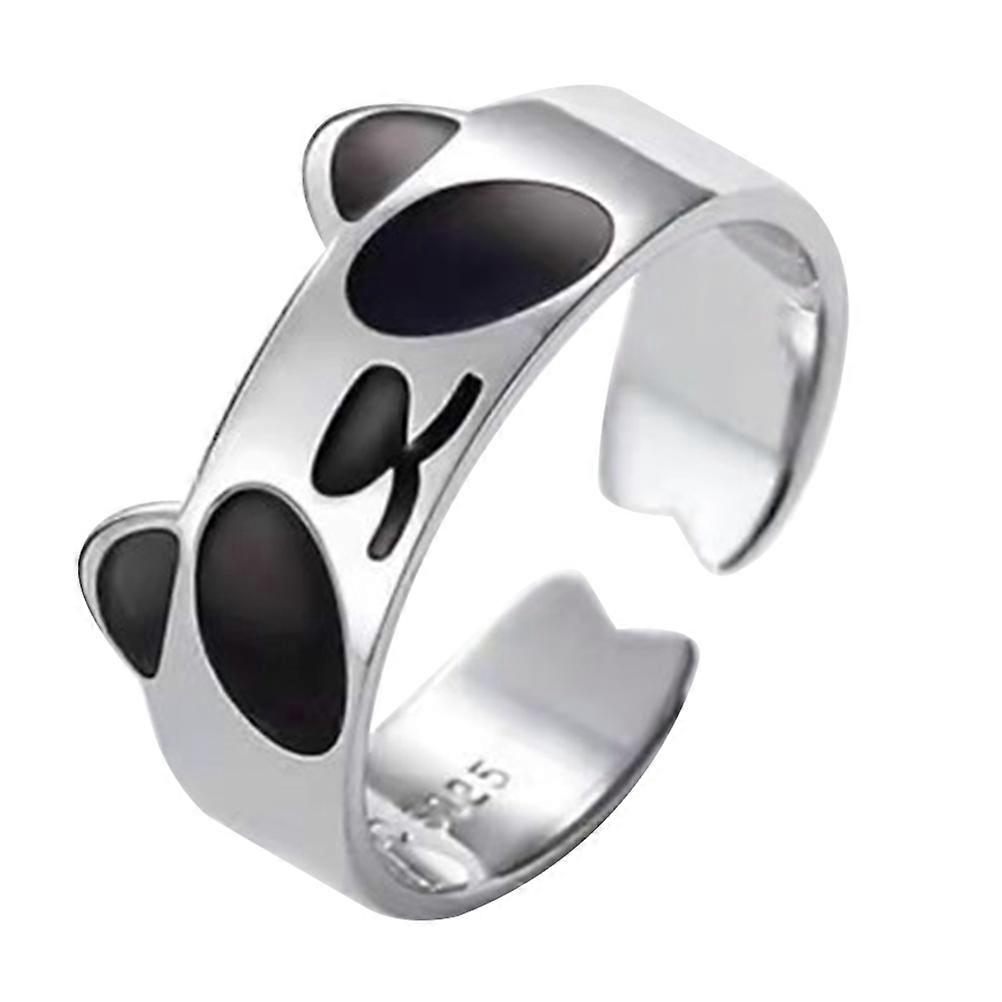 Panda Shape Open Ring Women Adjustable Open Ring Personalized Girl Ring