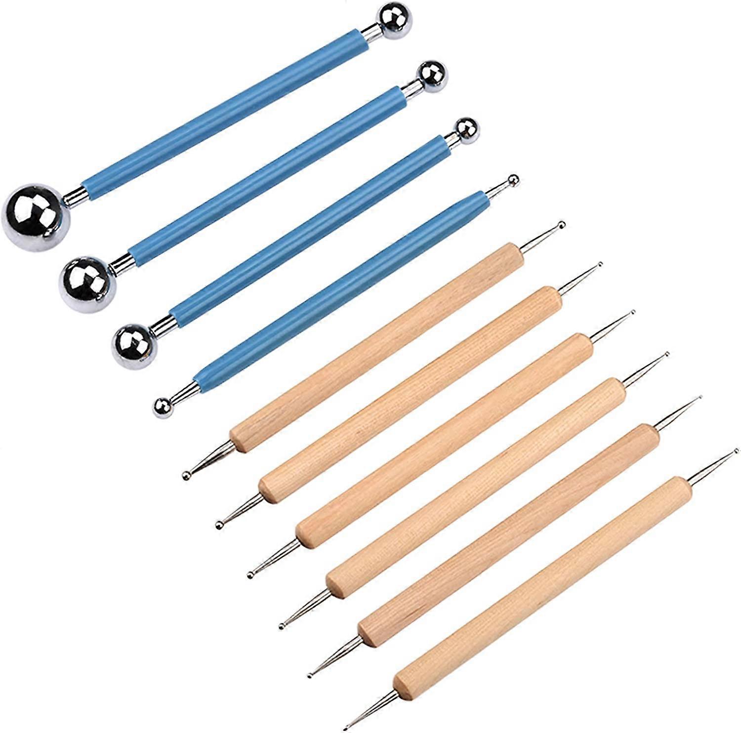 10 Piece Dotting Tools Ball Styluses for Rock Painting, Pottery Clay Modeling Embossing Art