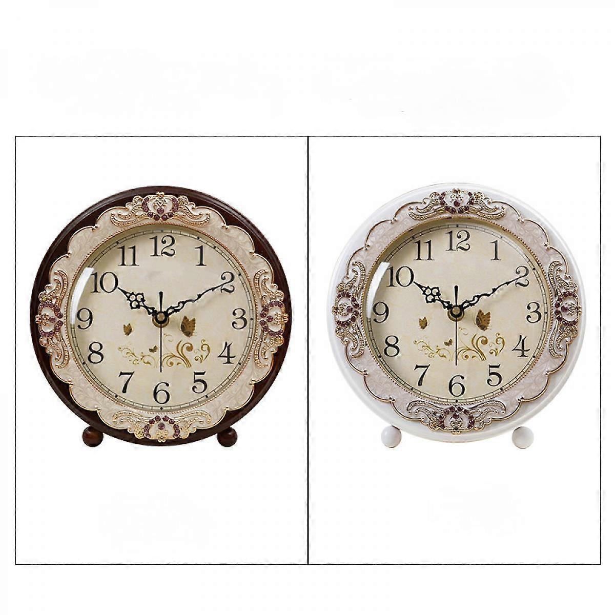 XYC Vintage Table Clock, Retro Non-Ticking European Style Beside Mantle ...