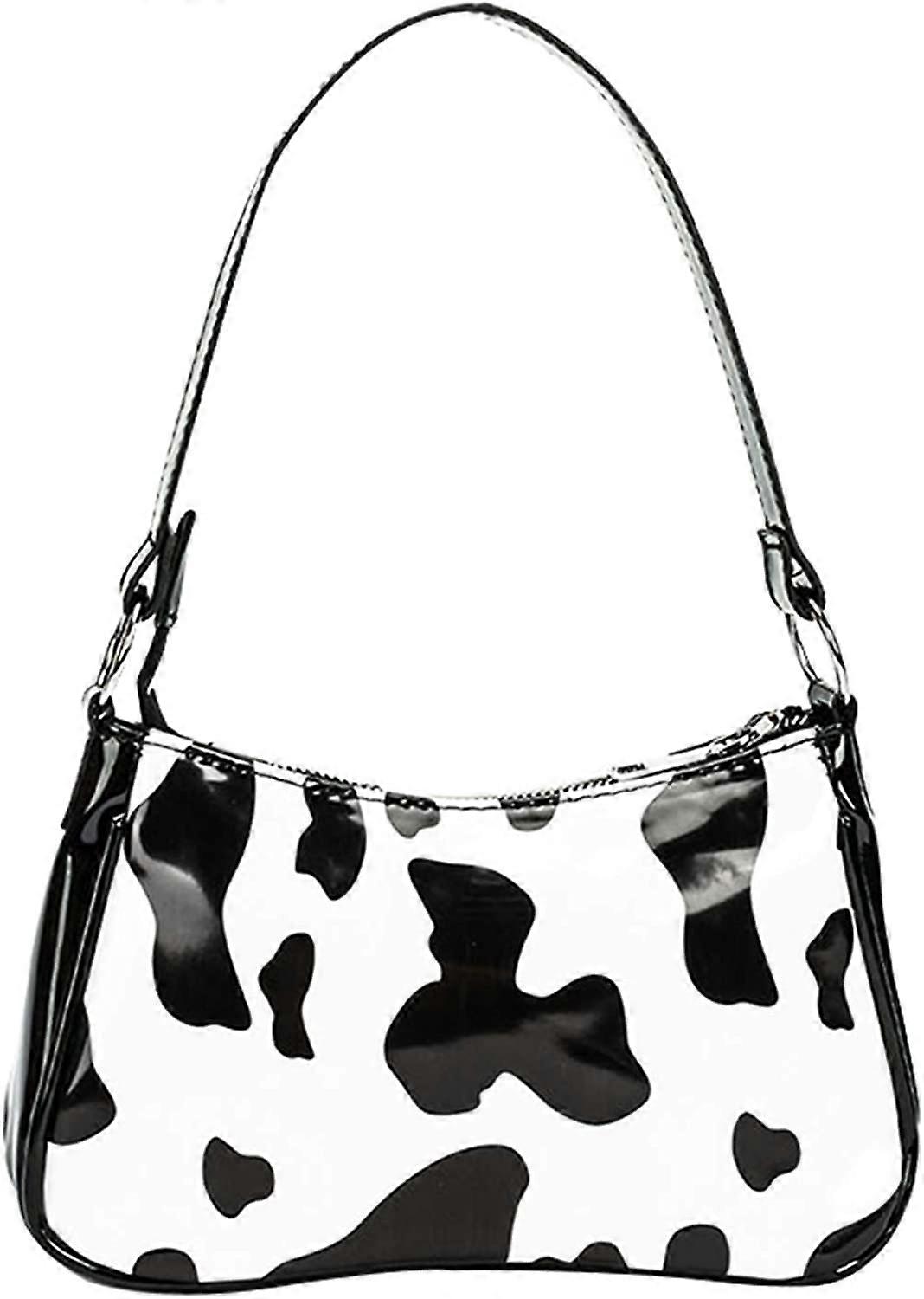 المرأة البقرة المطبوعة حقيبة الكتف مخلب محفظة تحت الإبط حقيبة يد حقيبة سستة حمل حقيبة صغيرة