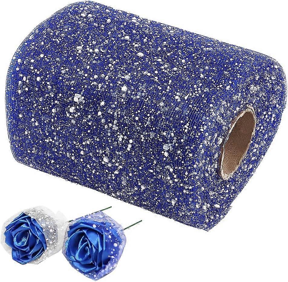 Deco Mesh Ribbons Tulle Fabric Tulle Roll Spool Fabric For Skirt Making Blue 15cm about 20 yards/roll