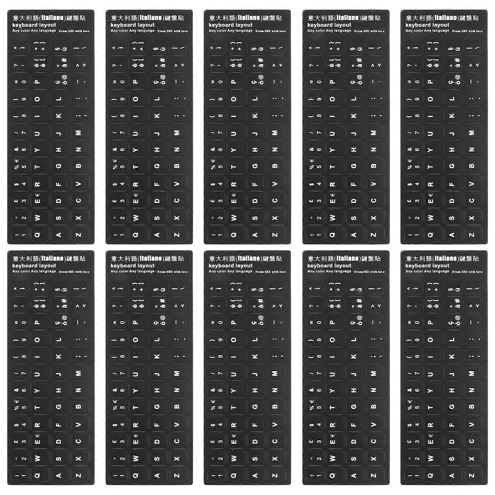 10pcs Replacement Keyboard Stickers Multi-language Stickers Keyboard Layout