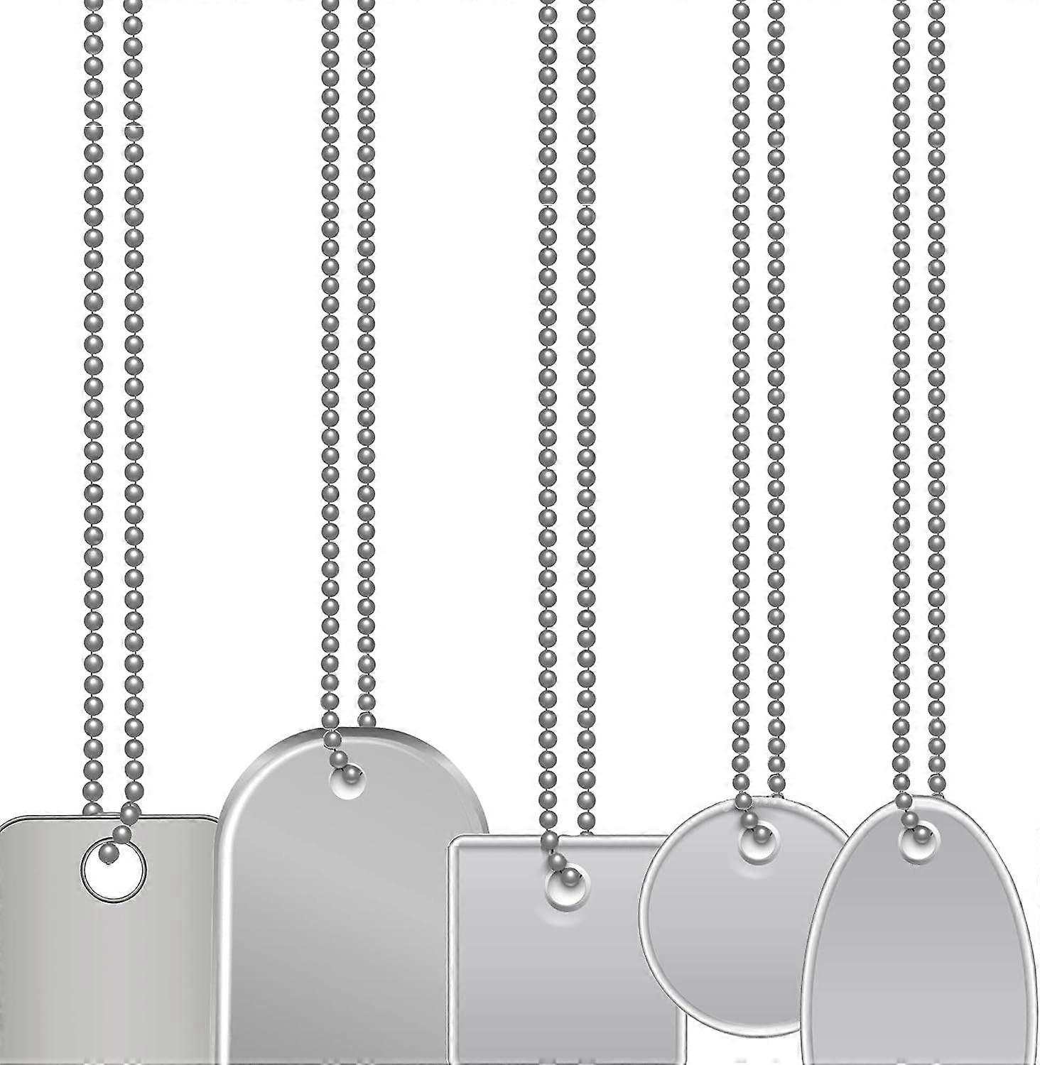 100-pack Dog Tag Chain Ball Chain Necklace Bulk, Collier Perlé Chaînes pour la fabrication de bijoux Bricolage, Collier Military Blank Dog Tag pour...