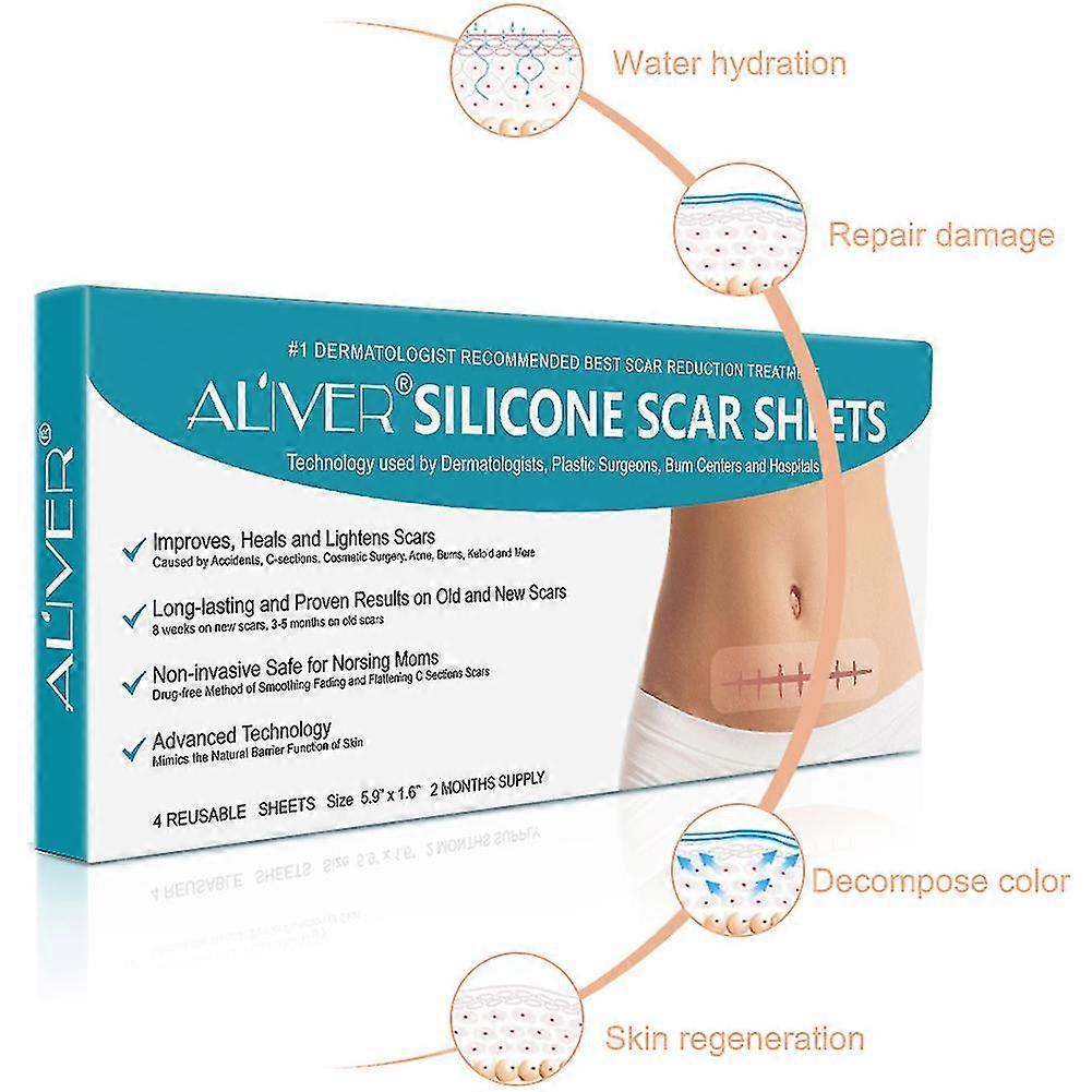 4pcs/box Self Adhesive Scar Removal Patch Burn Acne Silicone Gel