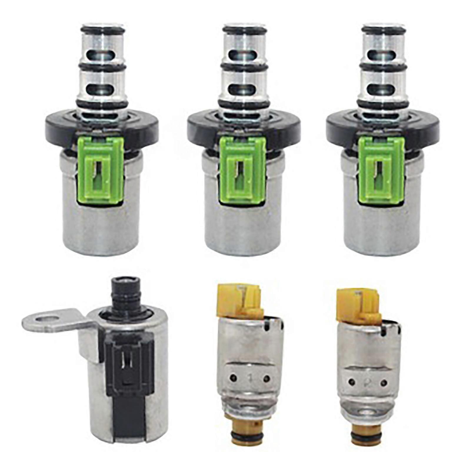 6Pcs/Set OE: D46950/D48421A/4F27E/FN21-21-1F1/48420K-R Shift Solenoid Valve Anti-corrosive Sturdy Anti-rust High Strength Transmission Valve for Ford 
