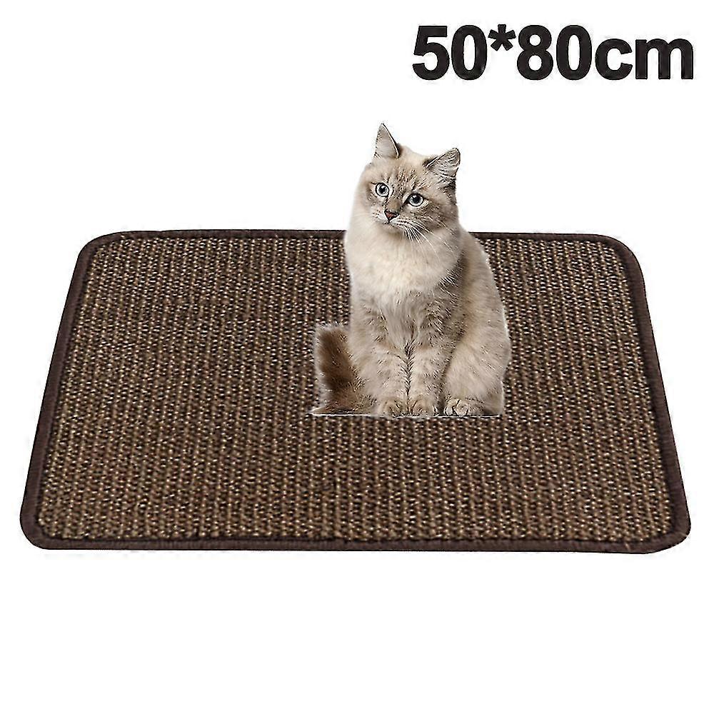 Cat Scratcher Mat Natural Sisal Scratching Pad, Anti-Slip Cat Scratch Rug Sleeping Carpet For Cat Grinding Claws Protecting Furniture