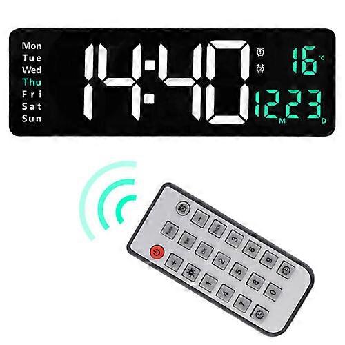 LED Digital Wall Clock Temperature Date Day Display Electronic Wall ClockSH