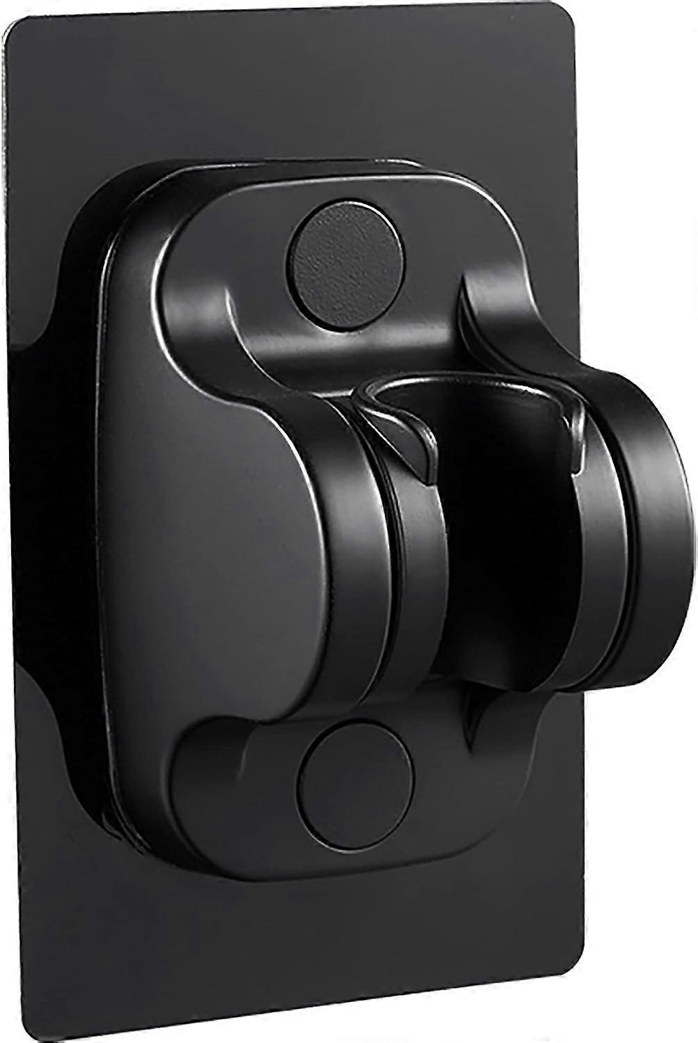 No Drilling Hand Held Shower Head Holder, Strong Adhesive, Adjustable Angle (Black Style)