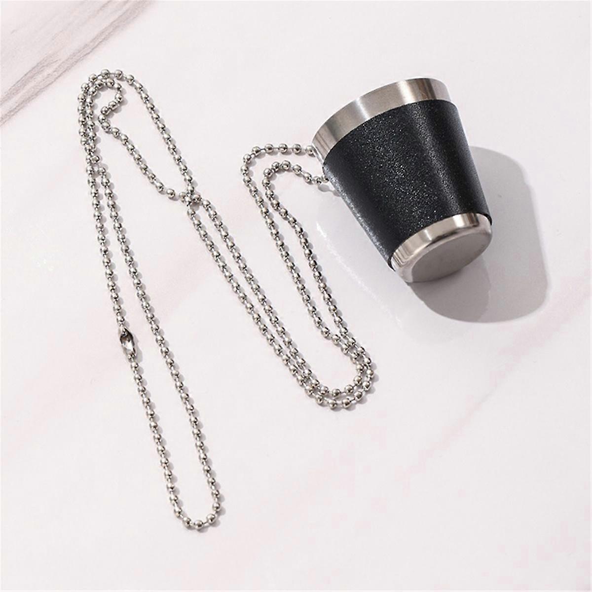 Pack of 6 Shot Cups Metal for Hanging Shot Glasses Stainless Steel with Chain Shot Glass 30ml Shot